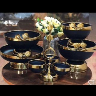 سرویس پذیرایی 4 پارچه لیلیوم ( گل فلزی )