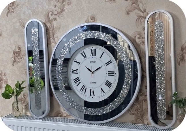ساعت آینه ای گرد سه تکه
